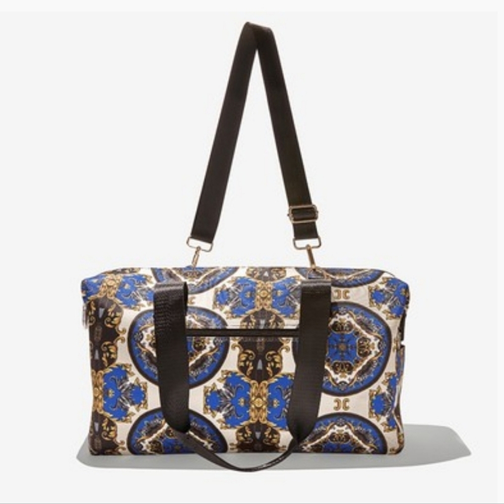 🔥FINAL💲⬇️Alice+Olivia Regal Romance 🖤/💛/💙 Print Duffle Bag ~ NWT - Picture 4 of 10